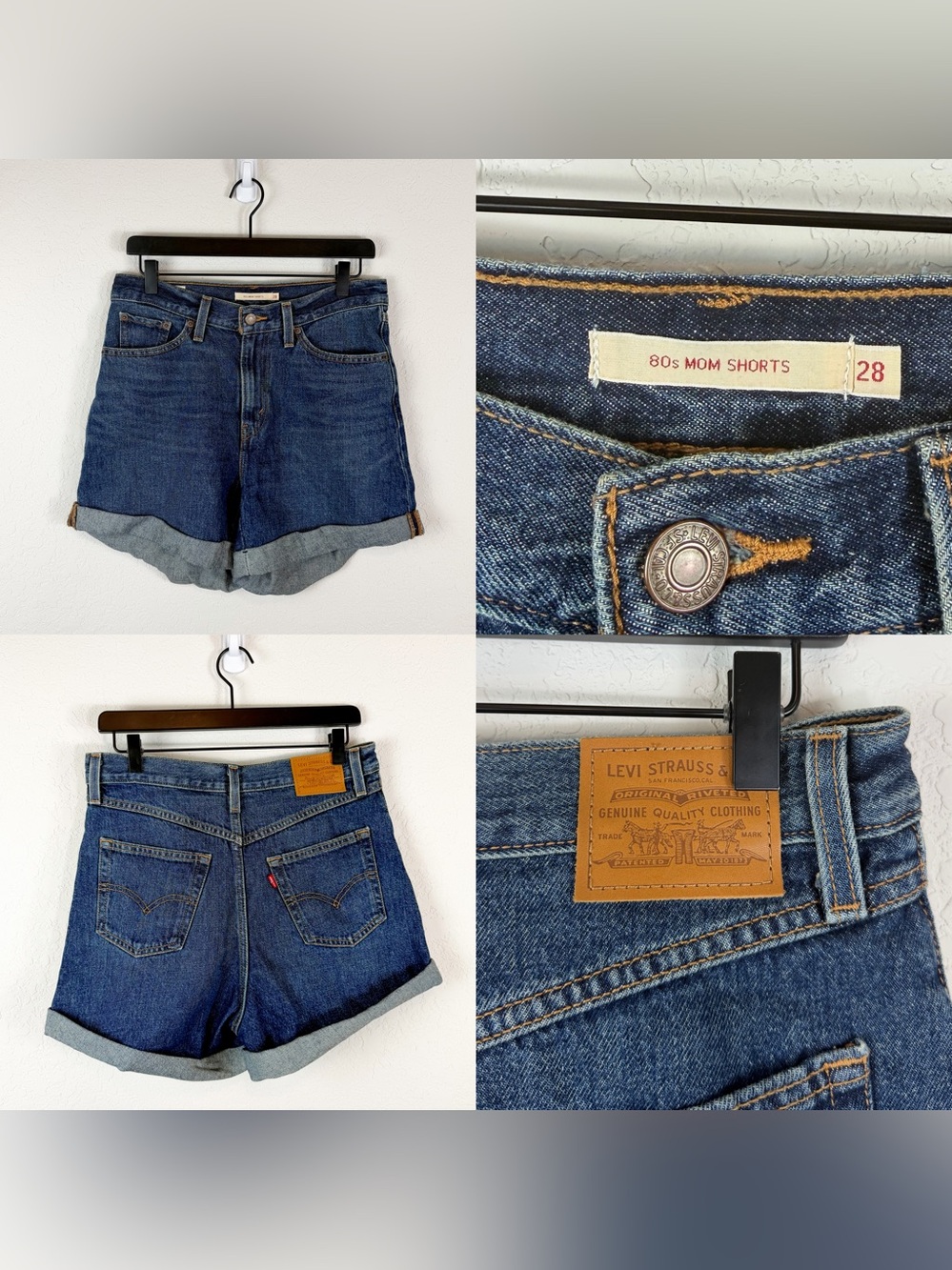 •LEVIS• Rolled 80s Mom a Jean Shorts Sz 28 Dark Wash- Taking The Stairs